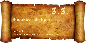 Bedekovich Bors névjegykártya